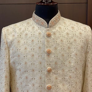 sherwani men Indian Pakistani wedding outfit | handwork sherwani ethnic wear for men | groom wear for wedding, anniversary, reception, etc