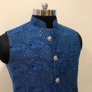 Nehru jacket for men | wedding jacket #nehrujacket #modijacket | Sleeveless jacket | Indian ethnic quilted waist coat for men