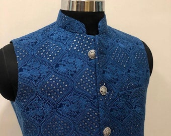 Nehru jacket for men | wedding jacket #nehrujacket #modijacket | Sleeveless jacket | Indian ethnic quilted waist coat for men