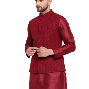 Nehru jacket with kurta pajama for men | wedding jacket #nehrujacket #modijacket | Sleeveless jacket | Indian ethnic quilted waist coat for