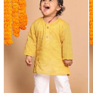 Yellow kurta for boys | traditional clothes for kids | best gift for kids  | Indian sherwani for a little boy ethnic Indian wear for kids