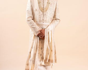 Sherwani full set for wedding | embroidery sherwani | ethnic wear for men | Indian / pakistani outfit men |wedding dress for groom |