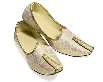 Creme Dos Homens Jutti Sherwani Sapatos Homens Casamento Indiano Jutti Artesanal Étnico Mojari Punjabi Juti Homens jutiya kurta pijama | sapatos para sherwani |
