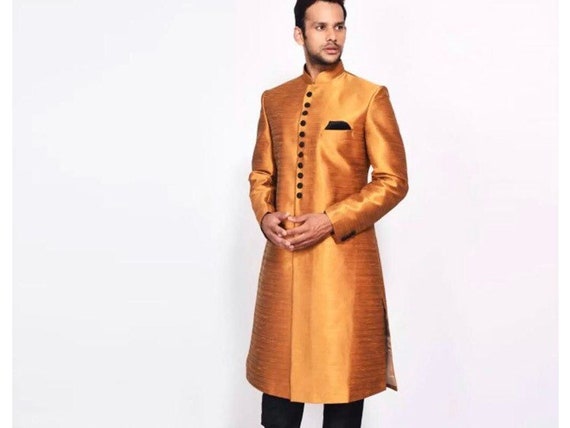 sherwani Men's Luxury latest elegant Sherwani with handwork for Indian  groom and groom men