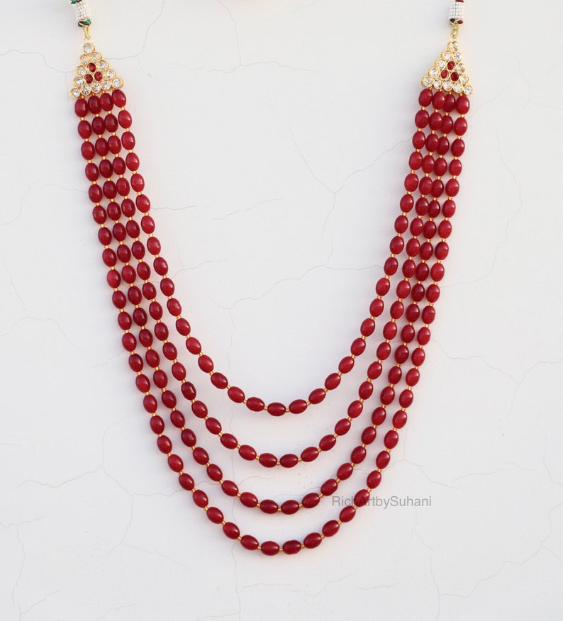 Groom Necklace for Sherwani Indian Men Accessories Emerald Necklace