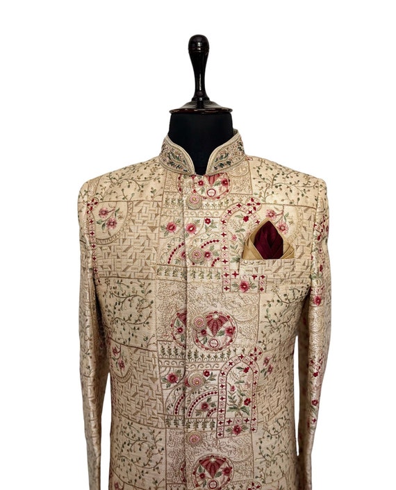 Latest Wedding Sherwani Mens Elegant Luxury Traditional Multi