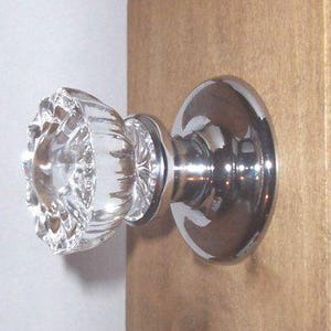 Solid Glass Crystal Passage Door Knob Set- Polished Nickel Easy DIY to Install
