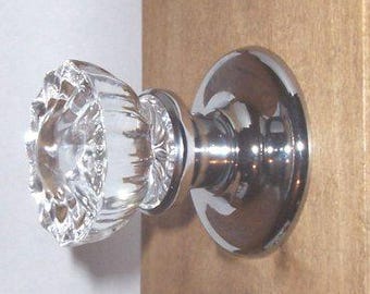 Solid Glass Crystal Passage Door Knob Set- Polished Nickel Easy DIY to Install