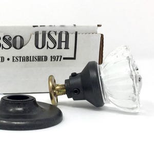 Crystal Antique Replica Surface Mount Single Dummy/French Door Knob Set