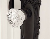 Bit of Baroque Scrolled Tall French Door Plates and Crystal Knobs by RoussoReproduction