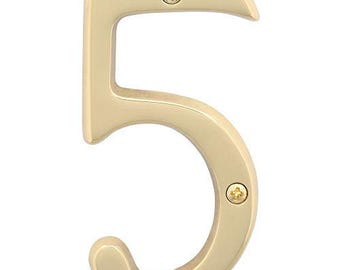 Hand Forged Solid Brass Number FIVE