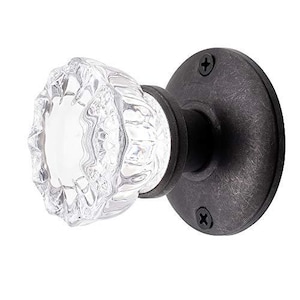Glass Door Knob Antique Reproduction-Surface Mount Single Dummy (Oiled Bronze)