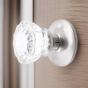 Antique Reproduction Fluted Glass Dummy Door Knob Single Surface Mount