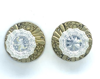 Rousso Reproduction Antique Style Dummy Glass Door Knob Set (Brass)