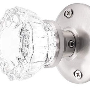 Glass Door Knob Antique Reproduction-Surface Mount Single Dummy(Brushed Nickel)