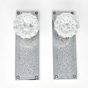 Two Dummy Door Sets-Both Sides of Two French Doors Self-Centering Spindles- Polished Chrome)