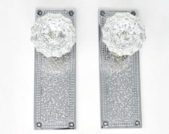 Two Dummy Door Sets-Both Sides of Two French Doors Self-Centering Spindles- Polished Chrome)