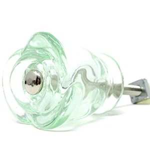 Two Rose Shape Glass Cabinet and Furniture Knob Pulls in Several Colors