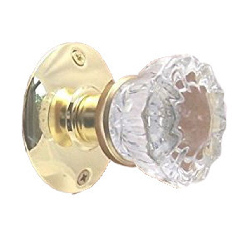 Fluted Crystal Passage Door KnobSet Ready to Install. Shiny Etsy