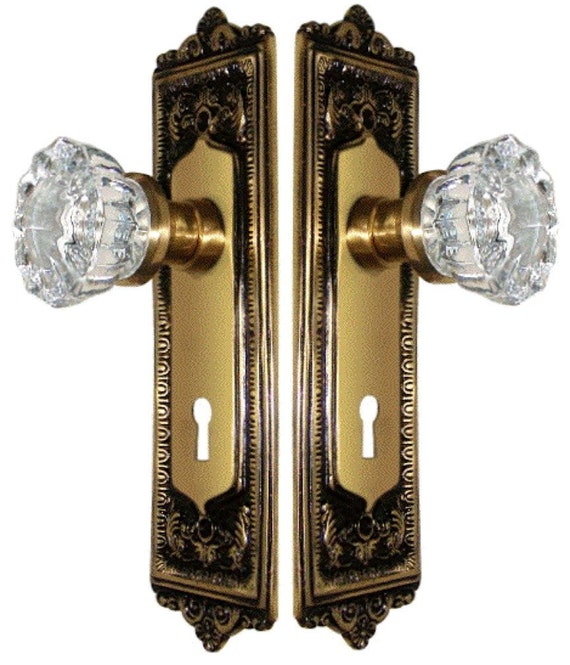 Stunning Estate Door Knob Set With Crystal Knobs Interior Passage By Rousso S Reproductions