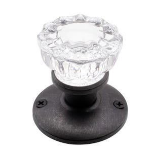 Glass Door Knob Antique Reproduction-Surface Mount Single Dummy (Oiled Bronze)