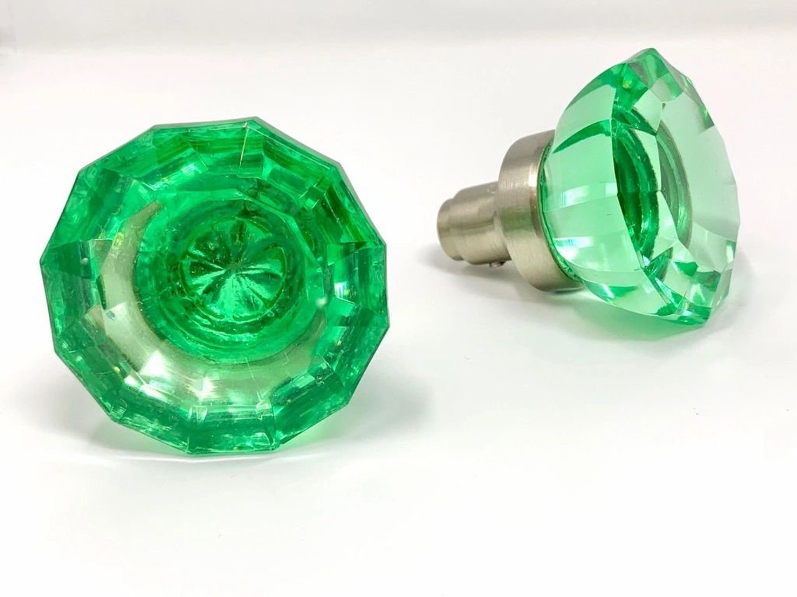Emerald Green Glass Door Knobs Replacement Interior Etsy