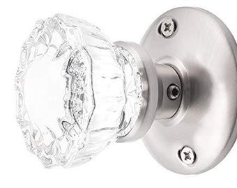 Glass Door Knob Antique Reproduction-Surface Mount Single Dummy(Brushed Nickel)