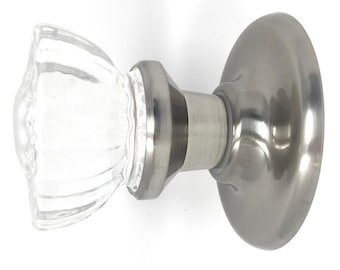 Fluted Dummy Glass Knobs for French Doors-self centering hardware