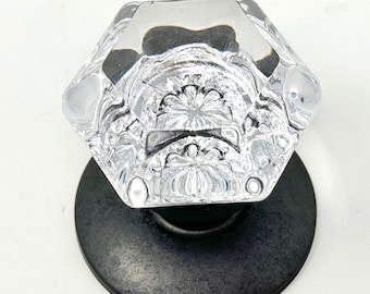 Crystal Dummy Door Knob Set, Oil Rubbed Bronze, Matte Black, Six Point Lead Free Glass