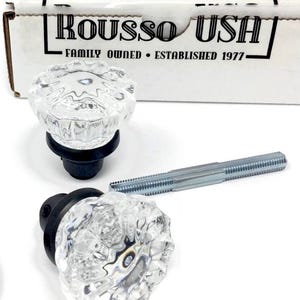 Glass Door Knobs Antique Style-One Pair with Spindle-Oil Rubbed Bronze