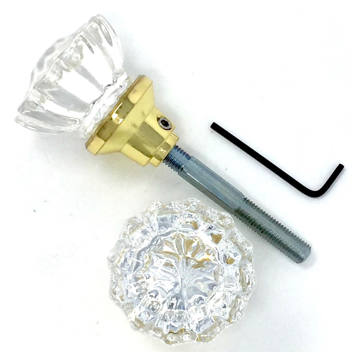 Fluted Glass French Door Knob Set for Both Sides of One Door Etsy