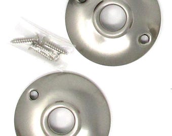 Door Knob Rosettes, 2-1/2 inch Outside Diameter, Steel, Brushed Nickel