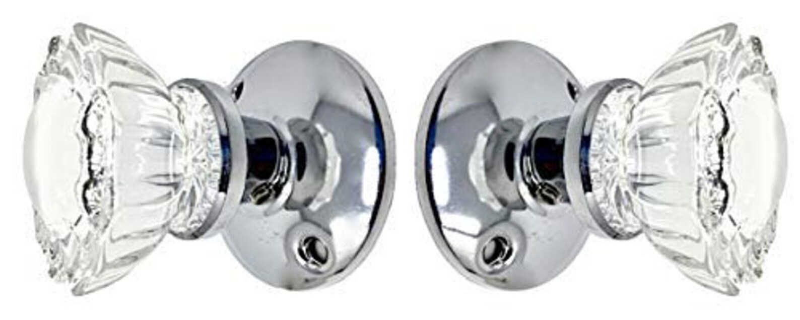 Fluted Glass French Door Dummy Knob Set polished Nickel / Etsy