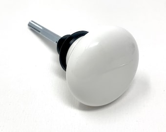 White Porcelain Door Knobs 0001-ORB and Spindle (Oil Rubbed Bronze Base)