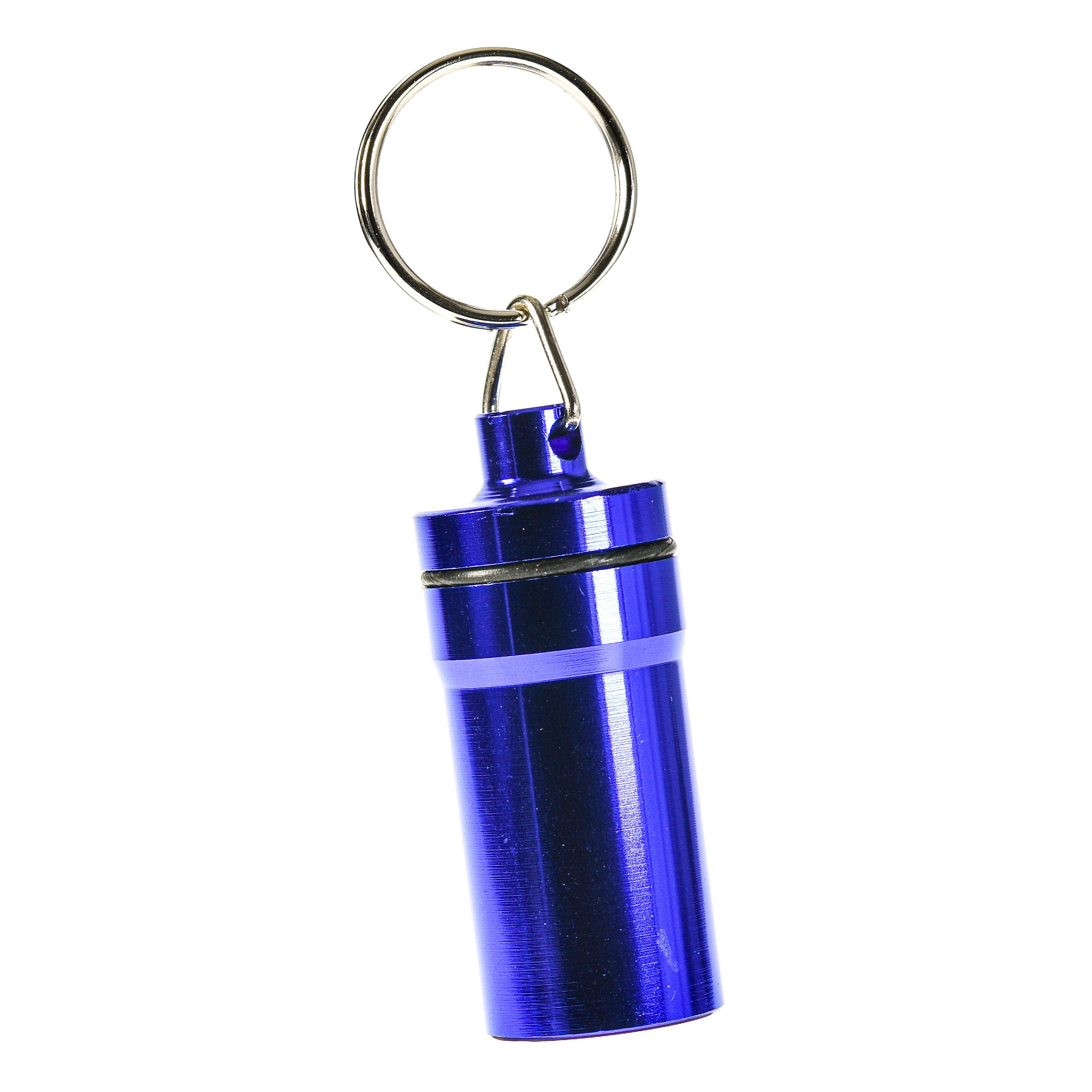 Pill Box Keychain Aluminum Blue Color Medicine Capsule Travel Etsy UK