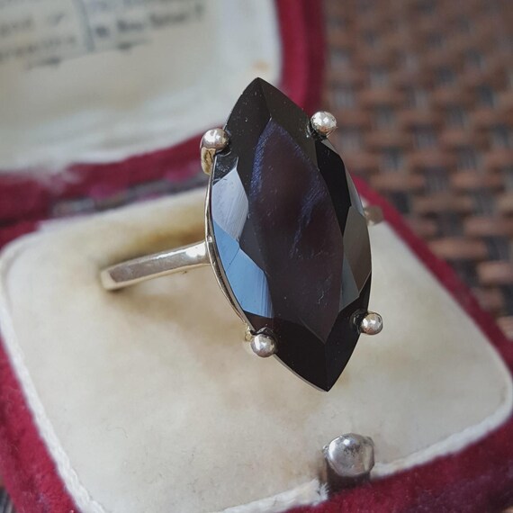 Gold Plated Sterling Silver Ring Black Onyx Gemstone Jewellery UK Size P View 3