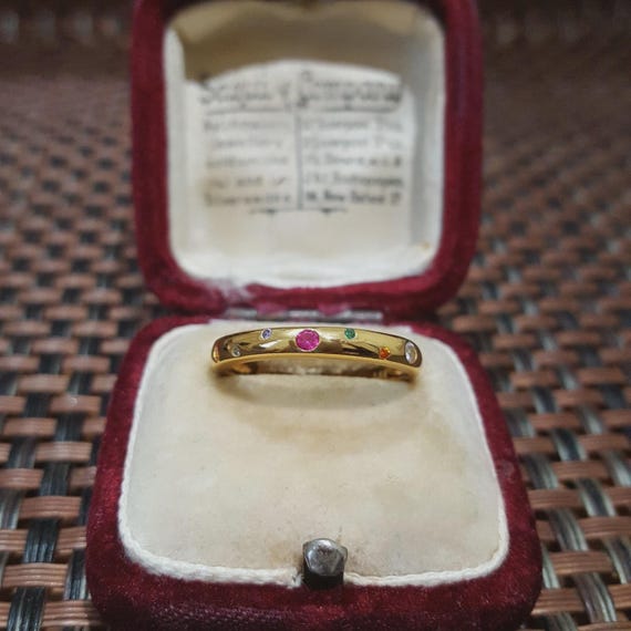 Sterling Silver Ring, Multi Gems Ruby Opal Emeral… - image 1