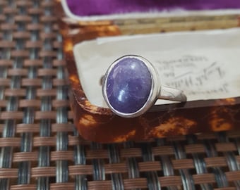 Sterling Silver Ring Lepidolite Gemstone Jewellery UK Size O / US 7.25 / EU 55