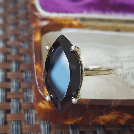 Gold Plated Sterling Silver Ring Black Onyx Gemstone Jewellery UK Size P View 4