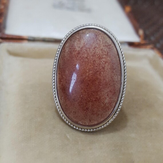 Statement Ring 925 Sterling Silver Strawberry Qua… - image 6