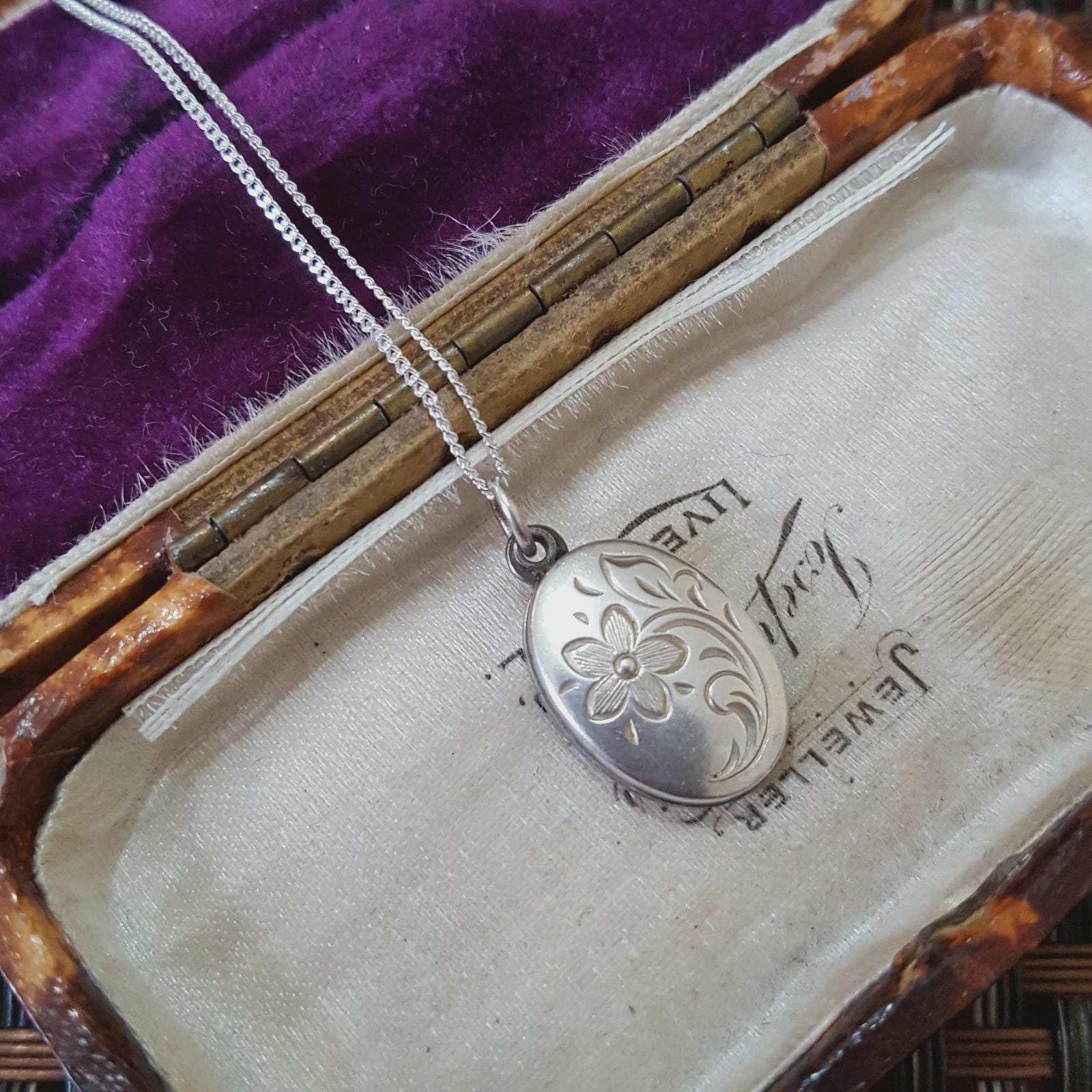 Vintage 925 Sterling Silver Necklace, Vintage Locket, West Germany