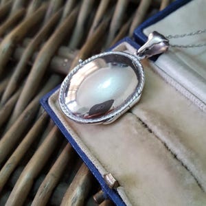 Jahrgang 925 Sterling Silber Halskette, Jahrgang Oval Medaillon, glatte Medaillon