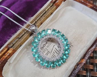925 Sterling Silver Necklace, Paraiba Apatite Pendant, Circle Of Life Pendant