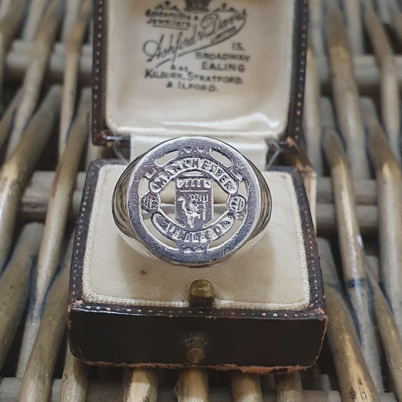 マンチェスターユナイテッド　エンブレムシルバーリング Vintage 925 Sterling Silver Men's Ring, Manchester United Ring