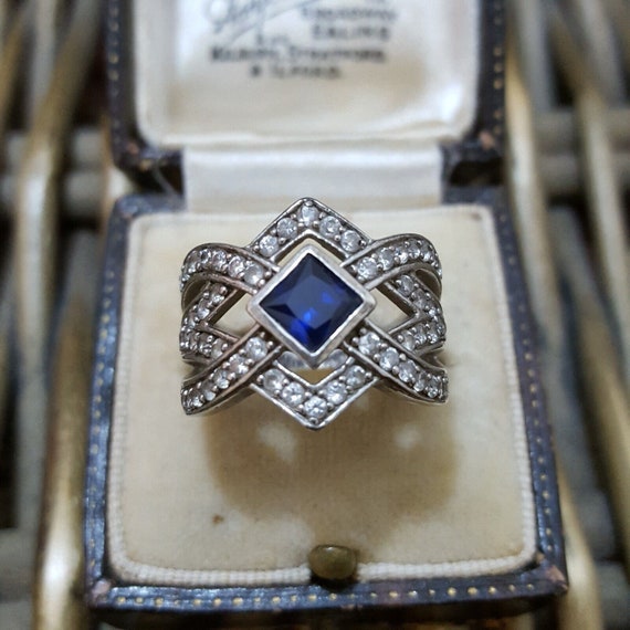 Diamonique sapphire ring deals