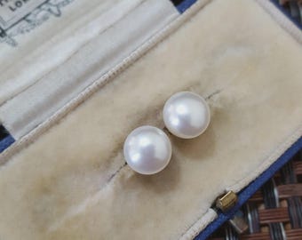 Honora 925 Sterling Silver Stud Earrings, White Freshwater Pearls Studs, Bridal