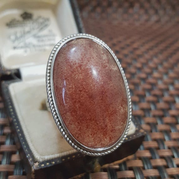 Statement Ring 925 Sterling Silver Strawberry Qua… - image 3