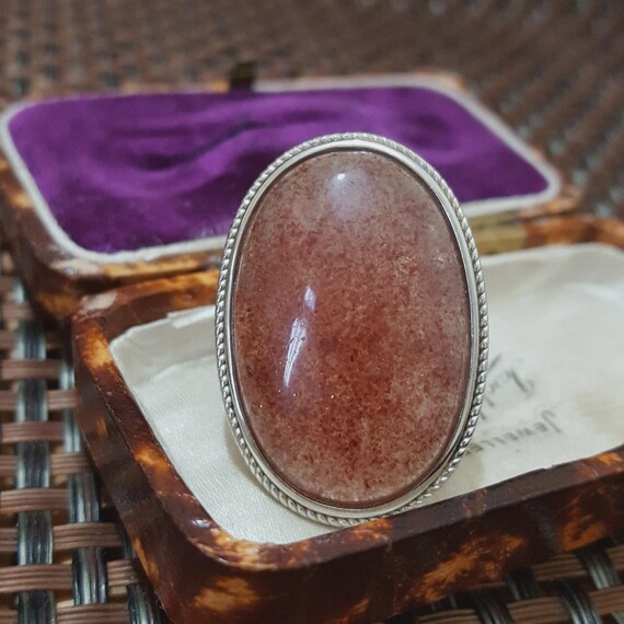 Statement Ring 925 Sterling Silver Strawberry Qua… - image 5