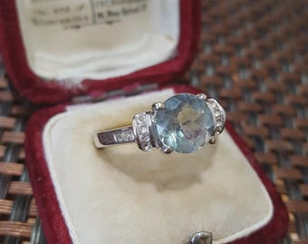 Sterling Silver Ring Green Kyanite & Topaz UK Size Jewellery P.5 / US 8 / EU 57