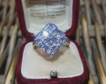 925 Sterling Silver Ring, Natural Tanzanite Size R.5, EU 59, Silver Jewellery